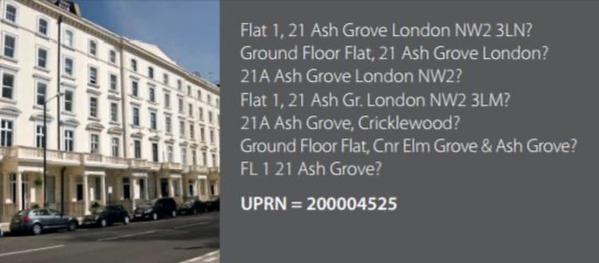 UPRN tying different address structures together